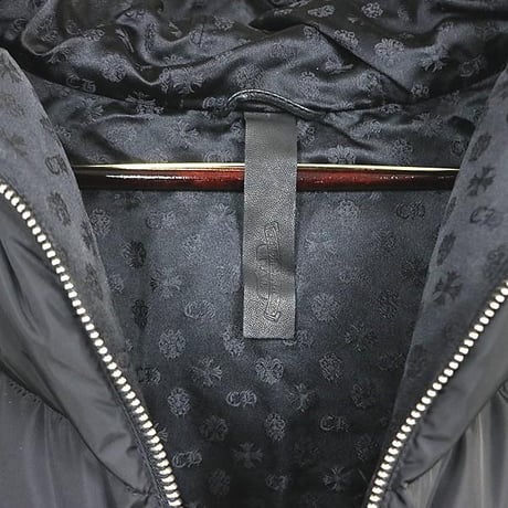 Chrome Hearts Half Dagger Zip Pullover Down Hoodie Jacket Black #104287