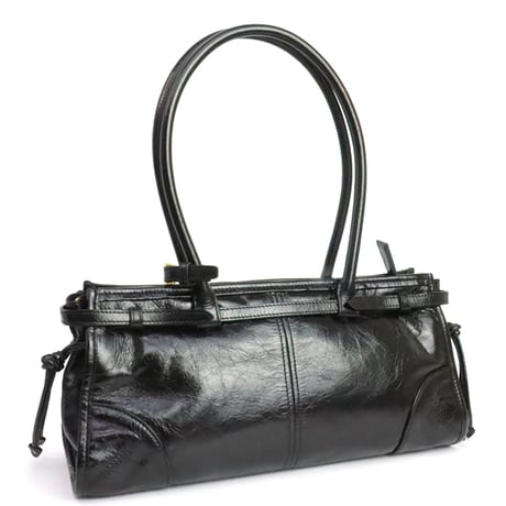PRADA Medium Bonnie Handbag Leather Black 1BA426 #19809