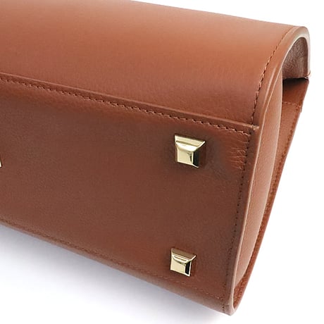Salvatore Ferragamo Medium Studio Soft Bag Leather Cognac Brown #19554