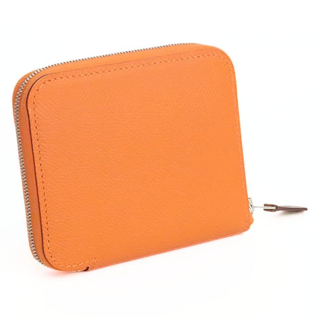 HERMES Azap Compact Silk'In Wallet Epsom Leather Orange #20012