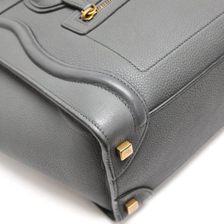 CELINE Micro Luggage Tote Bag Leather Gray #75584