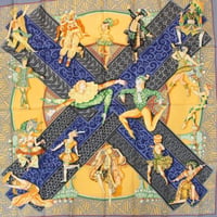 HERMES Carre 90 Silk 100% Scarf Stole "LES BALLETS RUSSES" #76543