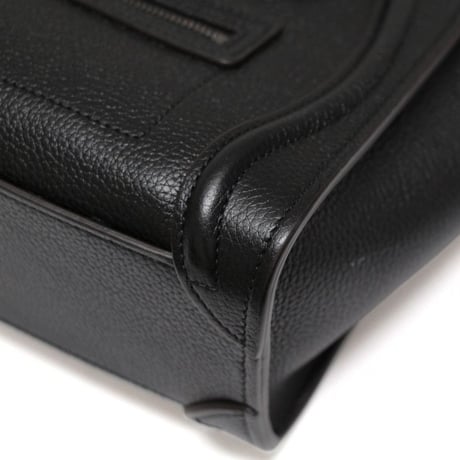 CELINE Nano Luggage Tote Bag Leather Black #75585