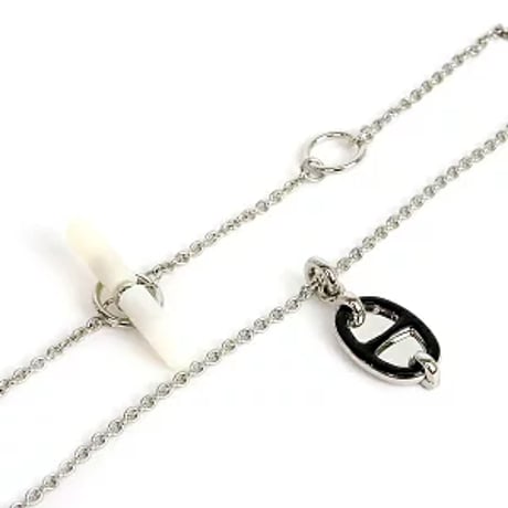 HERMES Mini Maillon PM Pendant Necklace Silver-toned ＃19936
