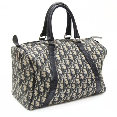 Christian Dior Boston Bag Oblique Canvas Navy #76158