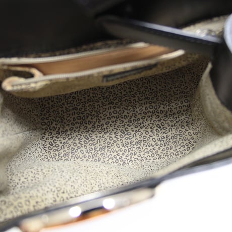 Cartier Panther Shoulder Bag Leather Black ＃75724