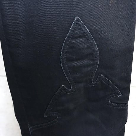 Chrome Hearts Old Horseshoe Fleur knee Denim Jeans Black #103855