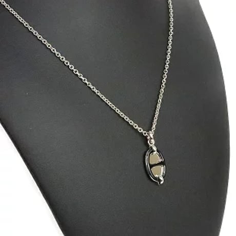 HERMES Mini Maillon PM Pendant Necklace Silver-toned ＃19936