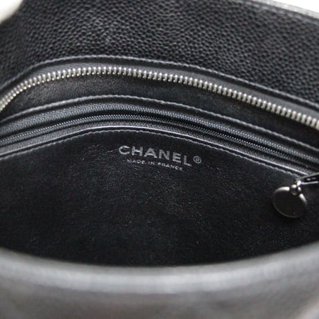 CHANEL Medallion Tote Bag Quilted Caviar Black #76800