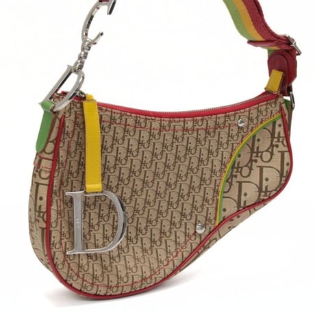 Christian Dior Rasta Saddle Bag Diorissimo Canvas #75643