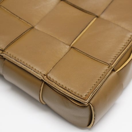 BOTTEGA VENETA Cassette Shoulder Bag Intrecciato Leather Brown #76283