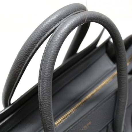CELINE Micro Luggage Tote Bag Leather Gray #75584