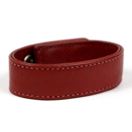 Chrome Hearts 3 Button 2 Snap  Cross Buttons Leather Bracelet Red #31769