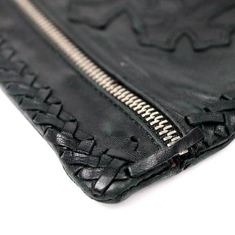 Chrome Hearts Cemetery Cross Leather Pouch #104906