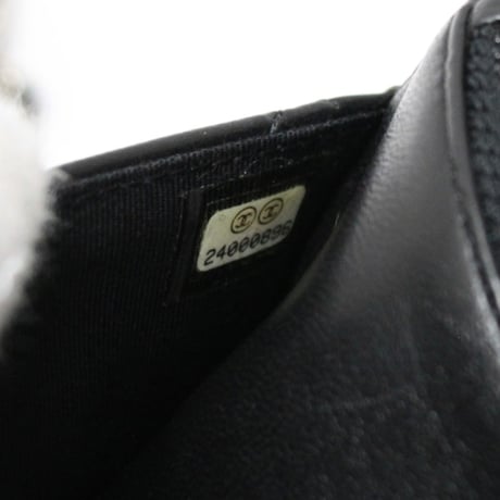 CHANEL Wallet on Chain Bag Quilted Lambskin Black #76288