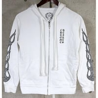 Chrome Hearts CH Plus Flame Zip Up Hoodie #31728