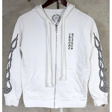 Chrome Hearts CH Plus Flame Zip Up Hoodie #31728