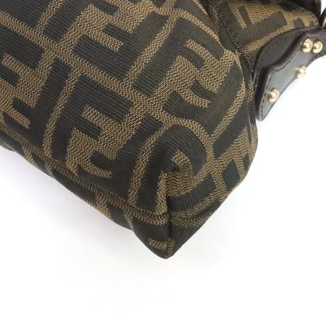 FENDI Chef Shoulder Bag Zucca Canvas ＃19853
