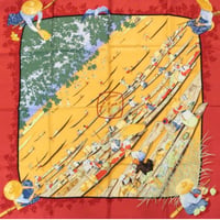 HERMES Carre 90 Silk 100% Scarf Stole "MARCHE FLOTTANT DU LAC INLE" #76443