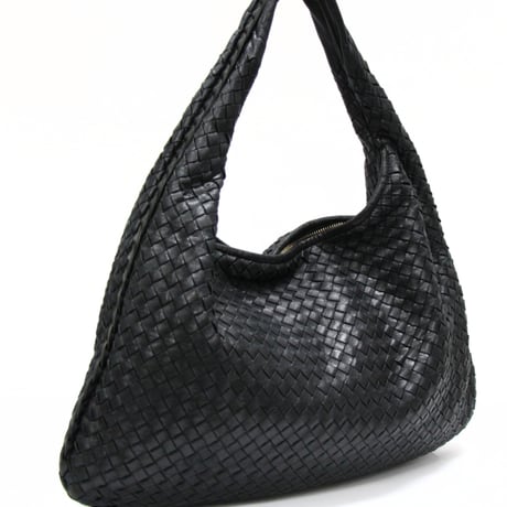 BOTTEGA VENETA Hobo Bag Intrecciato Leather Black #76287
