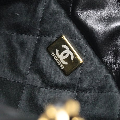 CHANEL 22 Mini Handbag Quilted Calfskin Black #76039