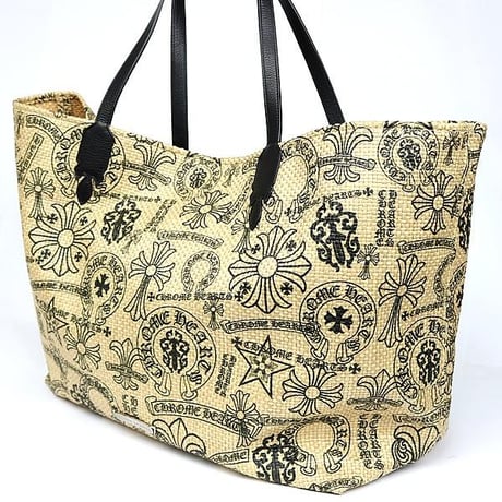 Chrome Hearts Brand New Multi Logo Straw Beach Bag #30869
