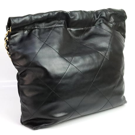 CHANEL 22 Small Handbag Quilted Shiny Calfskin Black #19791