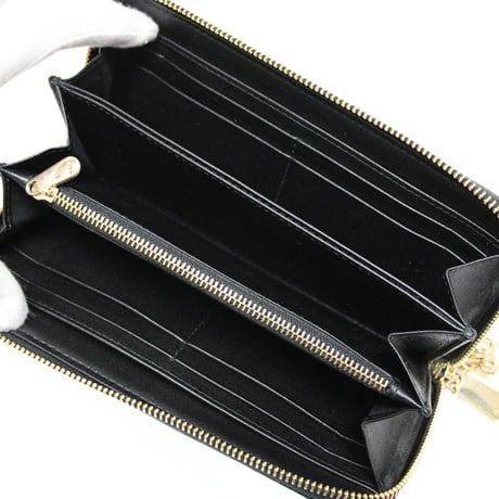 Christian Dior Lady Dior Voyageur Wallet Cannage Lambskin Black #76390