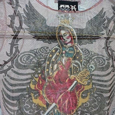 Jean Paul Gaultier SS04 Jesus And Mary Tattoo Mesh Powernet Top #31583