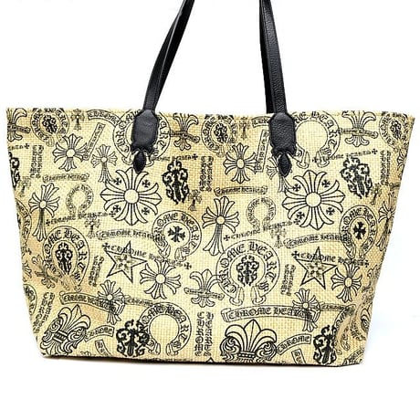 Chrome Hearts Brand New Multi Logo Straw Beach Bag #30869