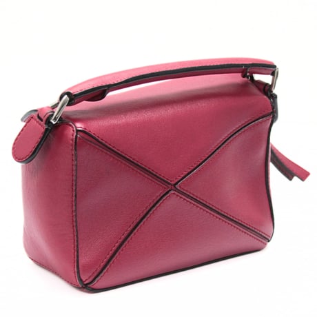 LOEWE Mini Puzzle Bag Leather Wine #75416