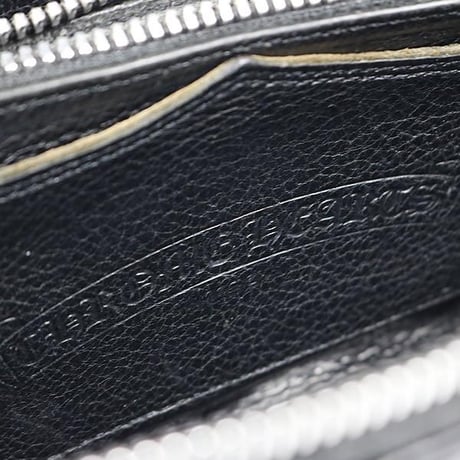 Chrome Hearts REC F ZIP Quilted Cemetery Cross Patch Leather Wallet #31643