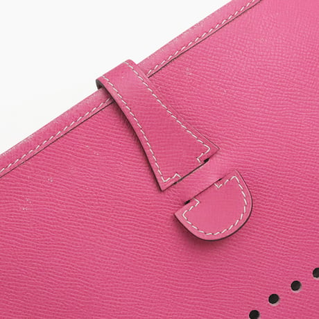 HERMES Evelyne III PM Shoulder Bag Epsom Leather Rose Tyrien #19666