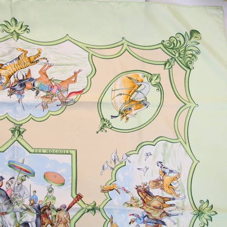 HERMES Carre 90 Silk 100% Scarf Stole "LES CHEVAUX DES MOGHOLS" #76517