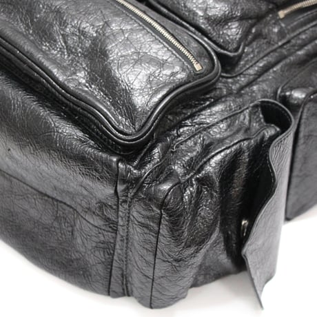 BALENCIAGA Large Superbusy Sling Bag Leather Black #76780