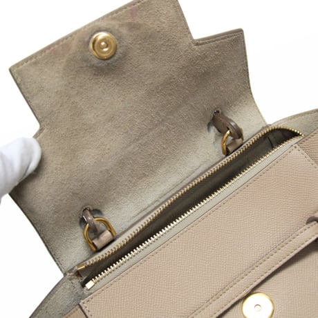 CELINE Nano Belt Shoulder Bag Leather Beige #76135