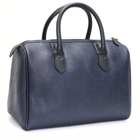 Christian Dior Boston Bag Trotter Canvas Navy #76051