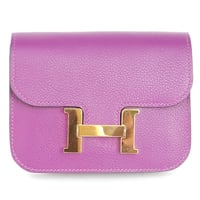 HERMES Constant Slim Wallet Evercolor Leather Anemone #20128