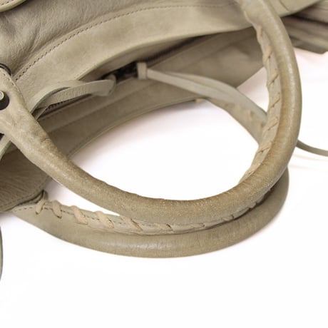 BALENCIAGA Classic City Shoulder Bag Leather Ivory ＃76373
