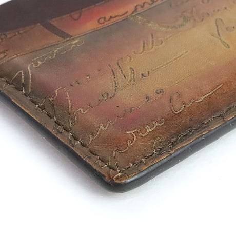 Berluti Bamboo Calligraphy Scritto Venezia Leather Card Holder #31951