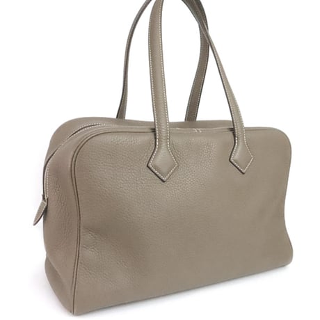 HERMES Victoria 35 Handbag Taurillon Clemence Etoupe＃19867