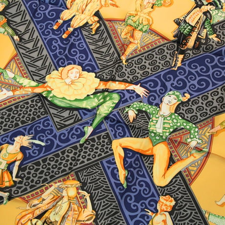 HERMES Carre 90 Silk 100% Scarf Stole "LES BALLETS RUSSES" #76543
