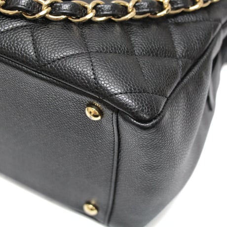 CHANEL Petite Timeless Tote Bag Quilted Caviar Black ＃76803