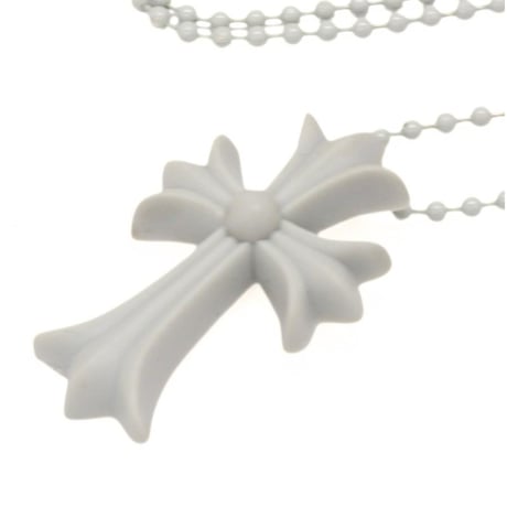 Chrome Hearts Silicone Rubber Small CH Cross Necklace Gray #30803