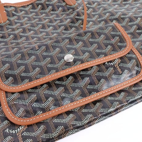 Goyard Saint Louis PM Tote Bag PVC & Leather Brown Black #31956