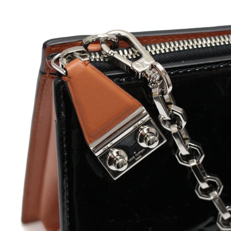 Louis Vuitton Sac Tricot Handbag Monogram Vernis Black M44371 #75787