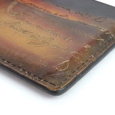 Berluti Bamboo Calligraphy Scritto Venezia Leather Card Holder #31951