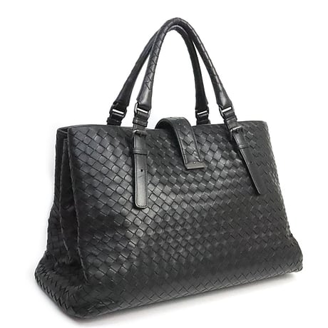 BOTTEGA VENETA Roma Tote Bag Intrecciato Leather Black #19532