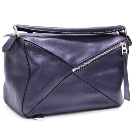 LOEWE Medium Puzzle Bag Leather Purple #75589