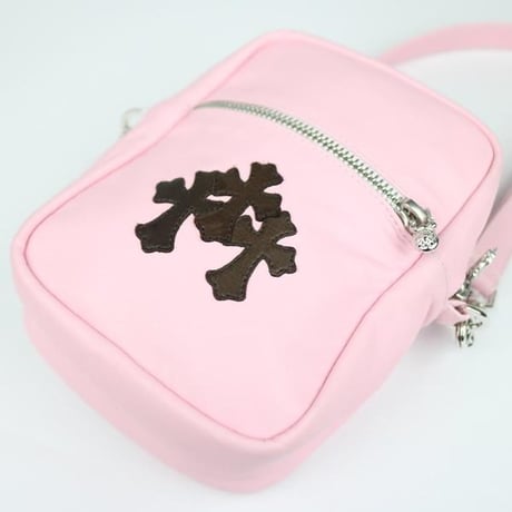 Chrome Hearts TAKA MINI Cross Patch Shoulder Bag Pink & Dark Brown #32224